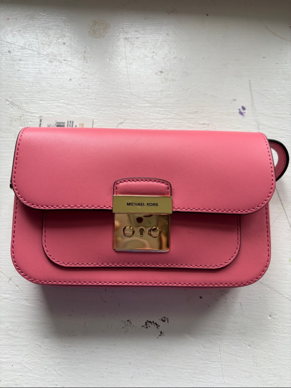 Michael Kors Salmon Leather small flap belt bag